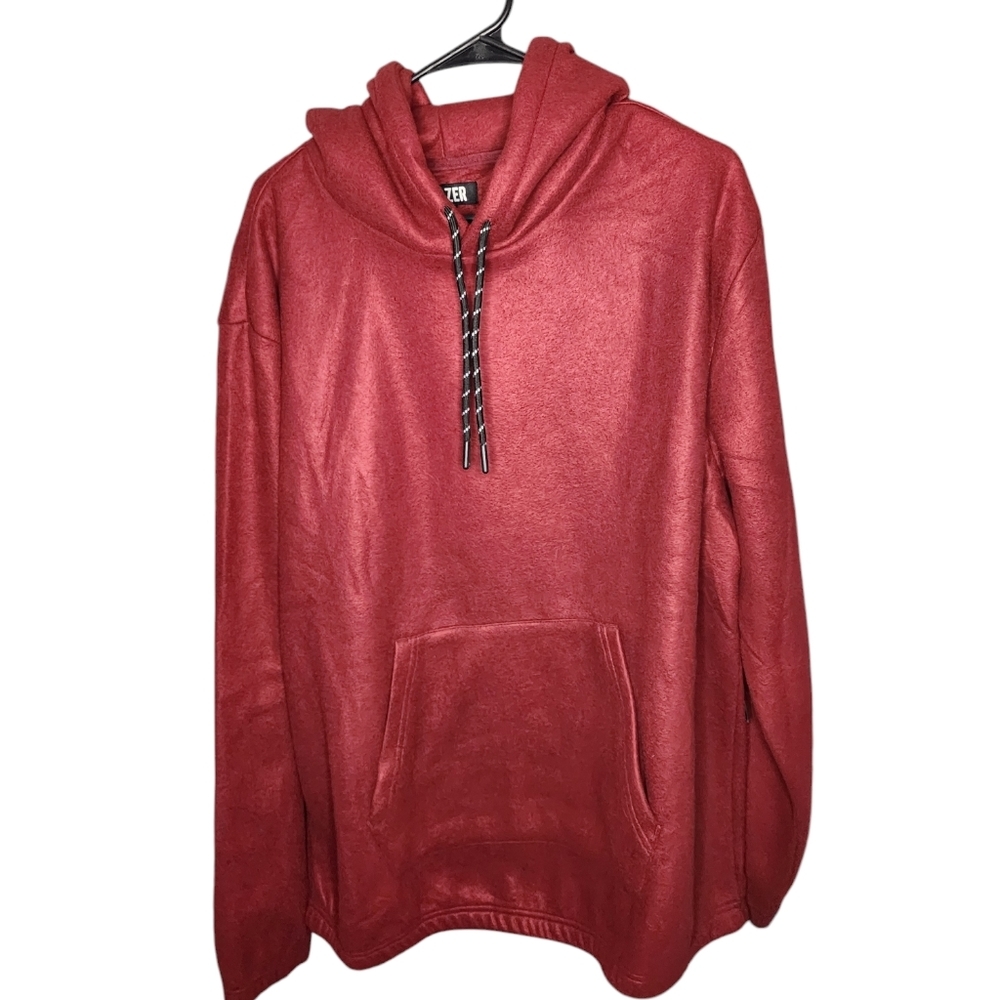 LAZER Mens Polar Fleece Pullover Hoodie Red Size L New with Tags
